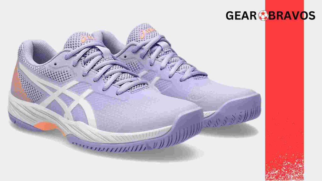 ASICS GEL-GAME 9 showing durable outsole and breathable upper designed for women’s pickleball matches.