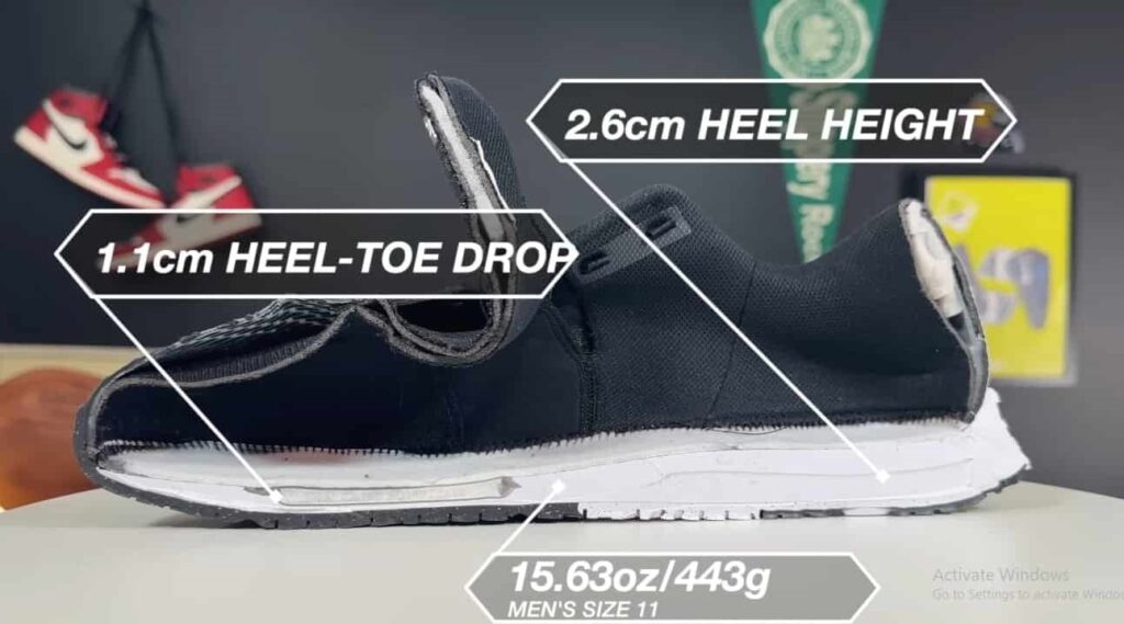 Heel height, heel-to-toe drop, and size specifications for the men's Nike Vapor Pro 2 pickleball shoe.